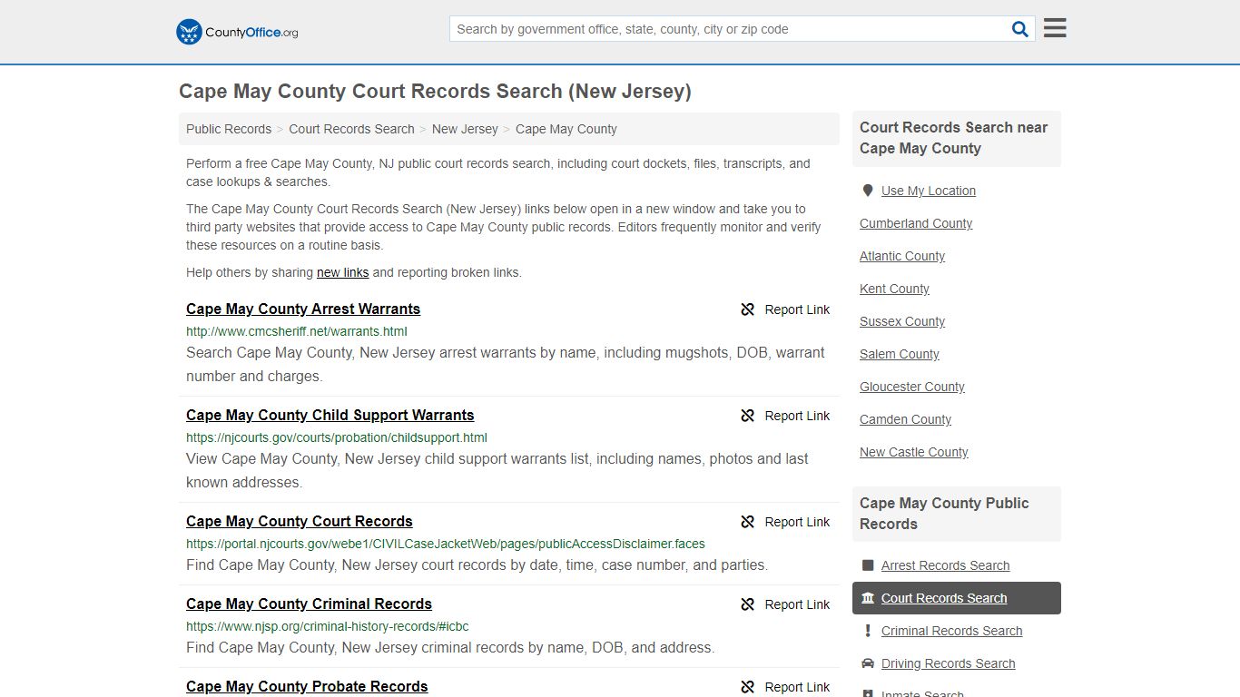 Court Records Search - Cape May County, NJ (Adoptions ...