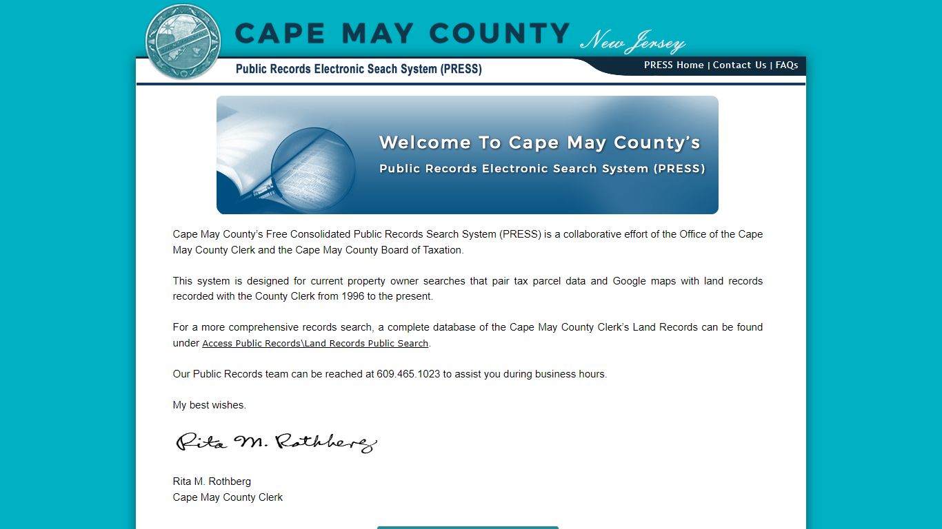 Open Public Records Search System - Capemay County